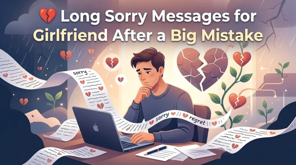 💔 Long Sorry Messages for Girlfriend After a Big Mistake