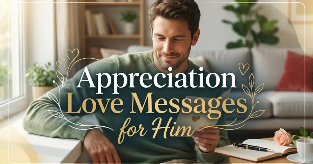 Appreciation Love Messages for Him