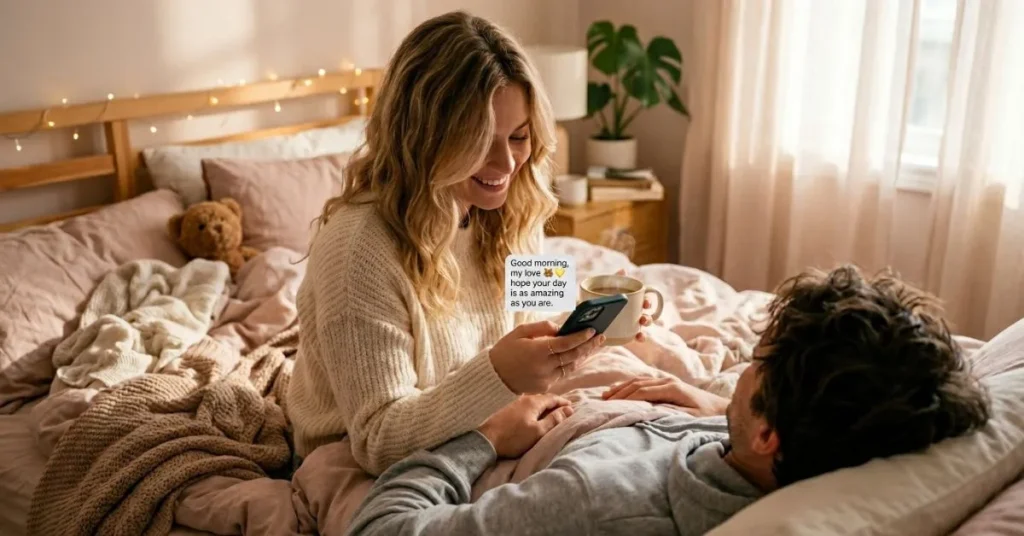 🐻 Cute & Playful Sweet Morning Message for Him