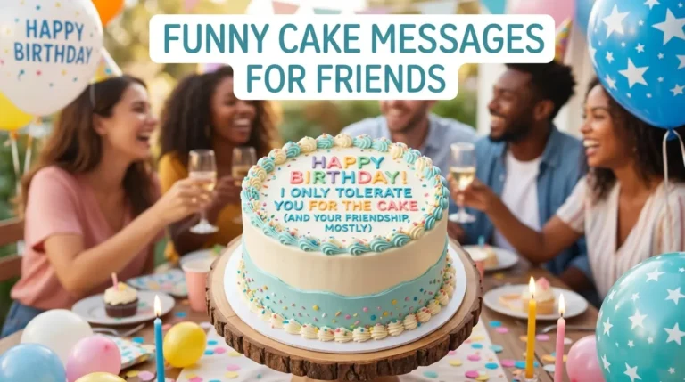 Funny cake messages for friends
