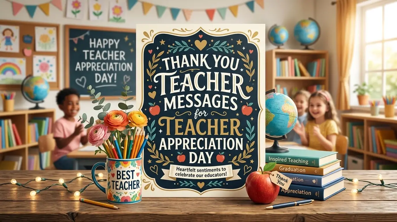 Thank You Teacher Messages for Teacher Appreciation Day