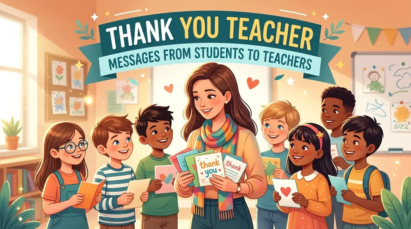 Thank you teacher messages from students to teachers