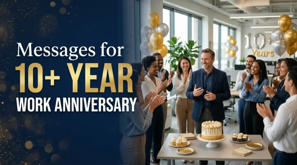 Messages for 10+ Year Work Anniversary