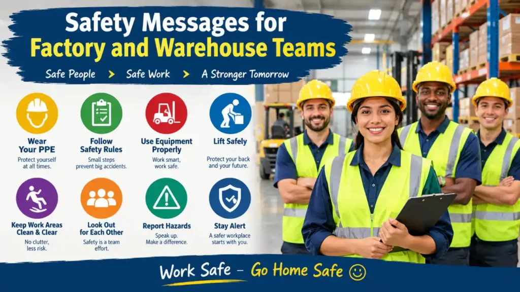 Safety Messages for Factory and Warehouse Teams